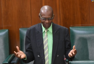 Minister without Portfolio in the Ministry of Industry, Commerce, Agriculture and Fisheries, Hon. J.C. Hutchinson, makes his contribution to the 2020/21 Sectoral Debate in the House of Representatives on Wednesday (July 1).

