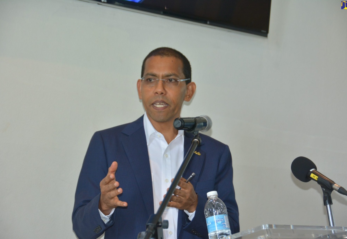 Chief Operations Officer (COO) of Sandals Resorts International, Shawn DaCosta, addresses team members and media practitioners following a tour of the Sandals Ochi Beach Resort, St. Ann, on July 22.

