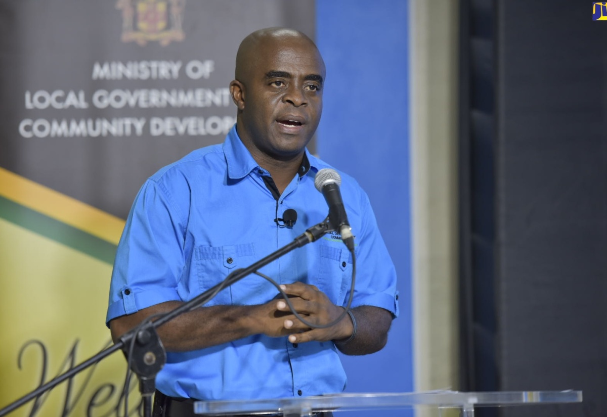 Executive Director of the Social Development Commission (SDC), Dr. Dwayne Vernon, addresses a recent digital town hall hosted by the Ministry of Local Government and Community Development.

