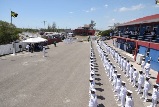 Students on parade at the Caribbean Maritime University