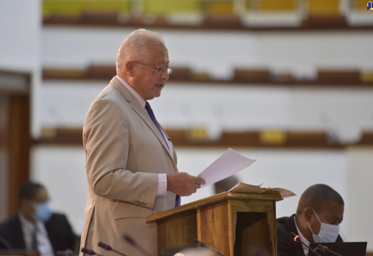 Minister of Justice, Hon. Delroy Chuck,​ addressing the sitting of the House of Representatives on September 29, at the Jamaica Conference Centre in downtown Kingston.
