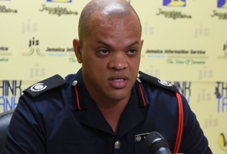 Public Relations Officer and Officer in Charge of the Fire Prevention Division at the Jamaica Fire Brigade (JFB), Emeleo Ebanks, speaking at a JIS Think Tank on October 22. 