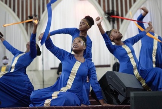 Members of the Emmanuel Apostolic Church Dance Ministry performed  a dance piece at the launch of Youth Month 2020 at the church in Kingston on November 1.