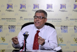 Trade Administrator and Chief Executive Officer of the Trade Board Limited (TBL), Douglas Webster, addressing a Jamaica Information Service Think Tank session on October 30.