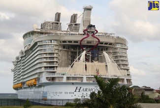 One of the world's largest cruise ships​, Royal Caribbean's Harmony of the Seas, docked at the Port of Falmouth, Trelawny.
