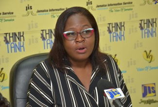 Director of Communications at the Consumer Affairs Commission (CAC), Latoya Halstead, addressing a recent JIS Think Tank.