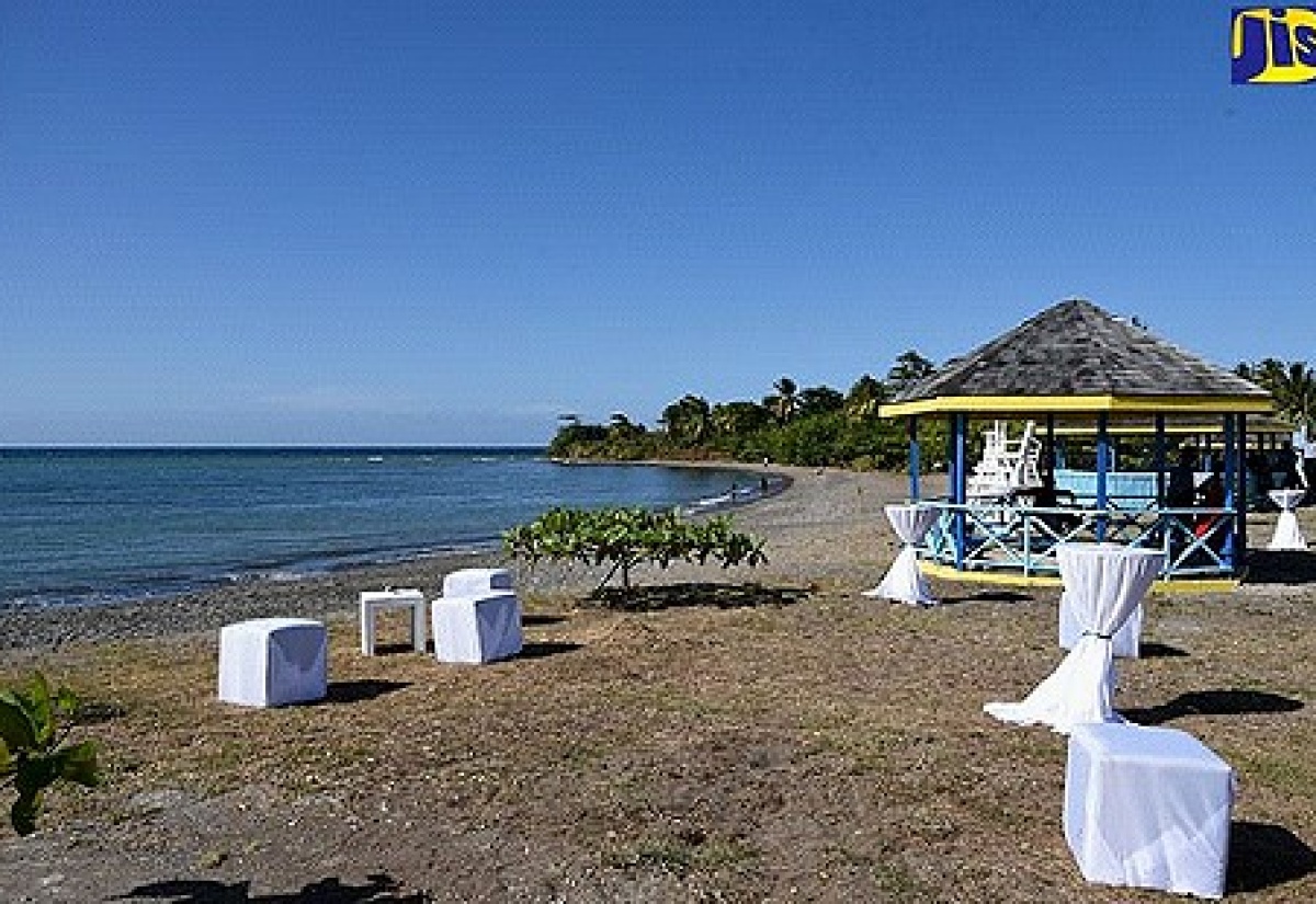 Beachfront property along a section of Jamaica’s coastline.

