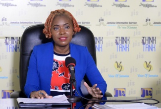 Assistant Manager, Business Advisory Services, Jamaica Business Development Corporation, Keera Walters, s​peaks at a Jamaica Information Service (JIS) ‘Think Tank’. 