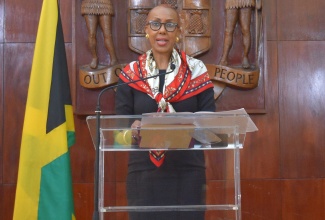 ​Minister of Education, Youth and Information, Hon. Fayval Williams, addresses a virtual post Cabinet Press briefing on February 24.

