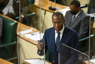 Minister of Finance and the Public Service, Dr. the Hon. Nigel Clarke, speaks during the 2021/22 Budget Debate in the House of Representatives, on Tuesday (March 11).

