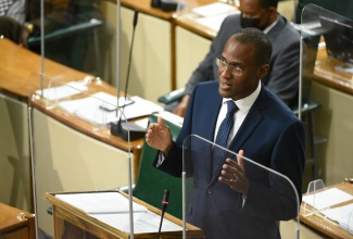 Minister of Finance and the Public Service, Dr. the Hon. Nigel Clarke, opens the 2021/22 Budget debate in the House of Representatives on March 9.           

 ​