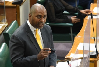 Opposition Spokesman on Finance, Julian Robinson, makes his contribution to the 2021/22 Budget Debate in the House of Representatives, on Thursday (March 11). 

