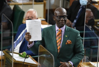 Minister of Local Government and Rural Development, Hon. Desmond McKenzie, pilots the Disaster Risk Management (Amendment) Act  through the House of Representatives on Tuesday (March 23).

