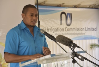 Minister of Agriculture and Fisheries, Hon. Floyd Green, addresses the recent commissioning of the upgraded $32-million Ebony Park Irrigation system in Southern Clarendon.

