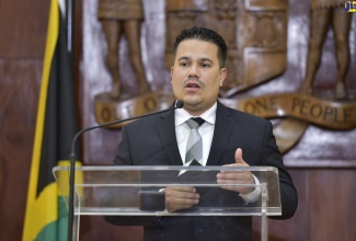 Minister without Portfolio in the Ministry of National Security, Senator the Hon. Matthew Samuda, addresses the virtual post Cabinet press briefing on Wednesday (March 24).

 