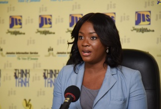 Newly appointed Executive Director of the Scientific Research Council (SRC), Dr. Charah Watson, speaks at a JIS ‘Think Tank’,  today (April 26), at the agency’s head office in Kingston.