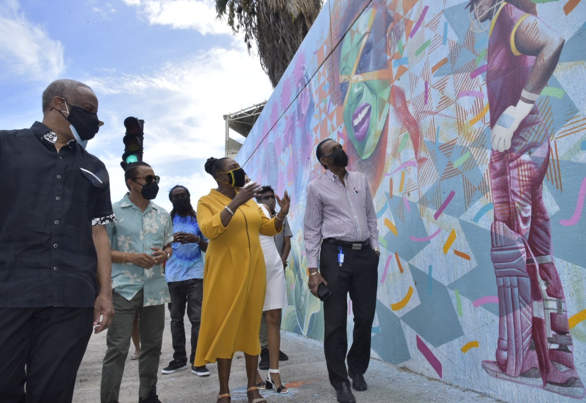 PHOTOS: Minister Grange On Sabina Park Mural Tour