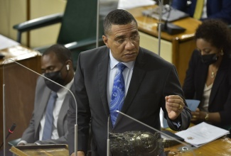 Prime Minister, the Most Hon. Andrew Holness, speaking in the House of Representatives on April 13.

