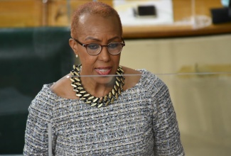 Minister of Education, Youth and Information, Hon. Fayval Williams, speaking during her contribution to the 2021/22 Sectoral Debate in the House of Representatives on April 28.

