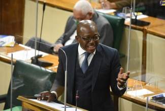 Minister of Housing, Urban Renewal, Environment and Climate Change, Hon. Pearnel Charles Jr, makes his contribution to the Sectoral Debate during the Sitting of the House of Representatives on Tuesday (May 4).