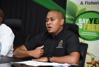 Minister of Agriculture and Fisheries, the Hon. Floyd Green speaking at the post-Sectoral Debate media Briefing held virtually on Thursday (May 13).​

 