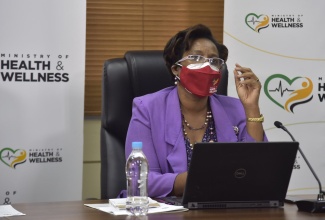 Director of Family Health Services in the Ministry of Health and Wellness, Dr. Melody Ennis, provides an update on the country’s vaccination programme during the virtual COVID Conversations press conference on June 17.

