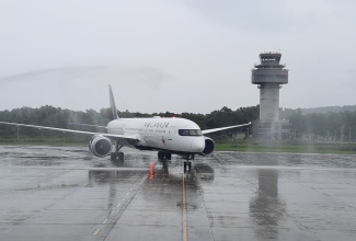 Air Canada Dreamliner arrives at the Sangster International Airport in Montego Bay, St. James, on Sunday, July 4.

 