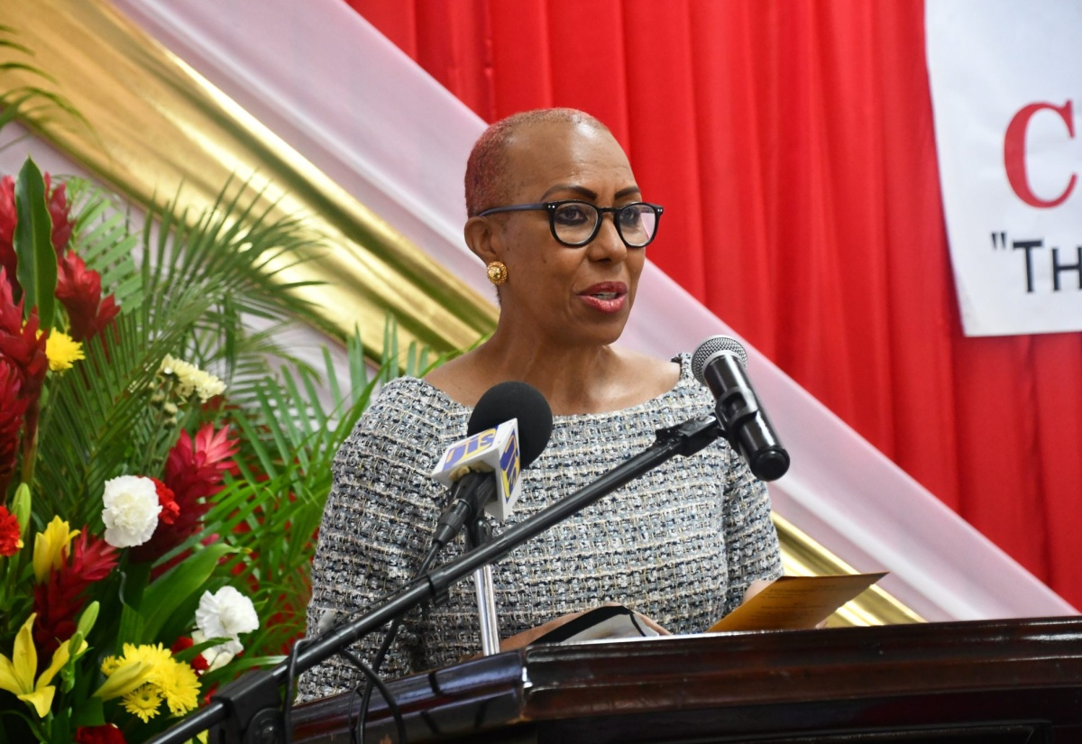 Minister of Education, Youth and Information, Hon. Fayval Williams, addresses the Montego Bay Community College’s Outstanding Achievement Awards ceremony,  held at the campus on Thursday ( July 15).

 