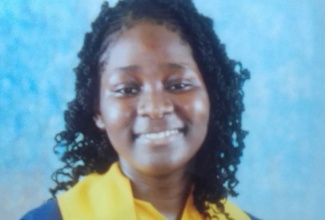 Top-Performing girl in the 2021 Primary Exit Profile (PEP) examinations at the Green Island Primary school in Hanover, Taneisha Moseley.  