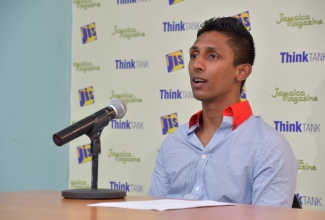 Chief Executive Officer (CEO) of Driva Ja’s parent company, Courier Driver Limited, Rajiv Maragh, addresses a Jamaica Information Service (JIS) ‘Think Tank’ at the agency’s Montego Bay Regional Office in St. James on Wednesday (August 11).

