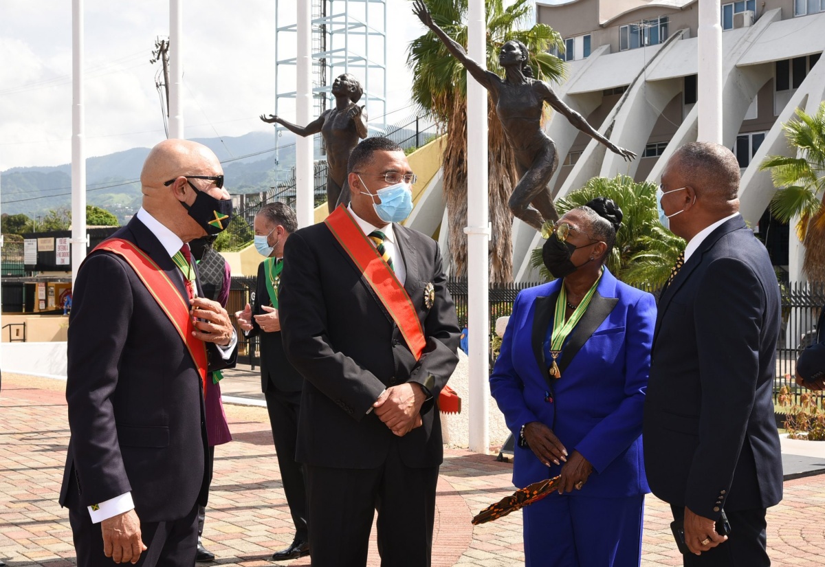 PHOTOS: Most Hon. Andrew Holness attends Independence Day Flag Raising Ceremony at the National Stadium