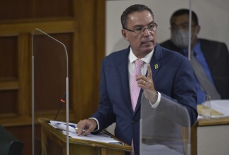 Minister of Science, Energy and Technology, Hon. Daryl Vaz addressing the House of Representatives on September 28.

