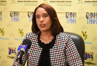 Unit Head, Special Projects Unit, Surveys Division, Statistical Institute of Jamaica (STATIN), Philone Mantock, speaking at a recent Jamaica Information Service (JIS) Think Tank at the Agency’s head office. Photo: Rudranath Fraser

