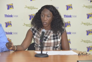 President of the Jamaica Association of Public Health Inspectors (JAPHI), Karen Brown, addresses a Jamaica Information Service (JIS) ‘Think Tank’, which was held at the JIS Montego Bay Regional Office, in St. James, on Saturday ( October 23). 