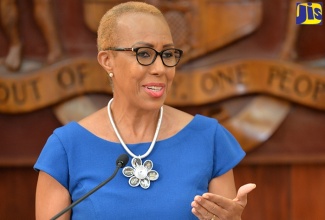 Education, Youth and Information Minister, Hon. Fayval Williams, addresses a virtual post-Cabinet press briefing on Wednesday (October 6).