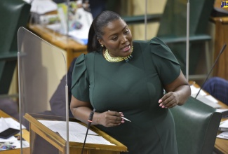 Member of Parliament for St. Catherine North East, Kerensia Morrison, making her contribution to the State of the Constituency debate in the House of Representatives on October 12.