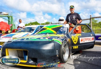Peter Rae sports his touring brand 'Reggae Racers' at the South Dakota race track in Guyana, where he competed in 2012.  