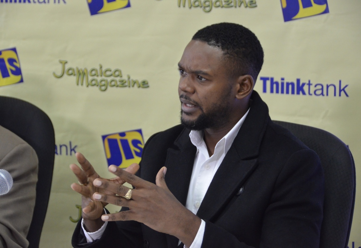 Deputy Mayor of Montego Bay, Councillor Richard Vernon, addressing a Jamaica Information Service (JIS) ‘Think Tank’ held at the St. James Municipal Corporation in Montego Bay, on November 8.