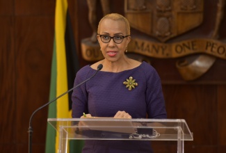 Minister of Education, Youth and Information, Hon. Fayval Williams, speaks at a virtual post-Cabinet press briefing on Wednesday (December 1). 

