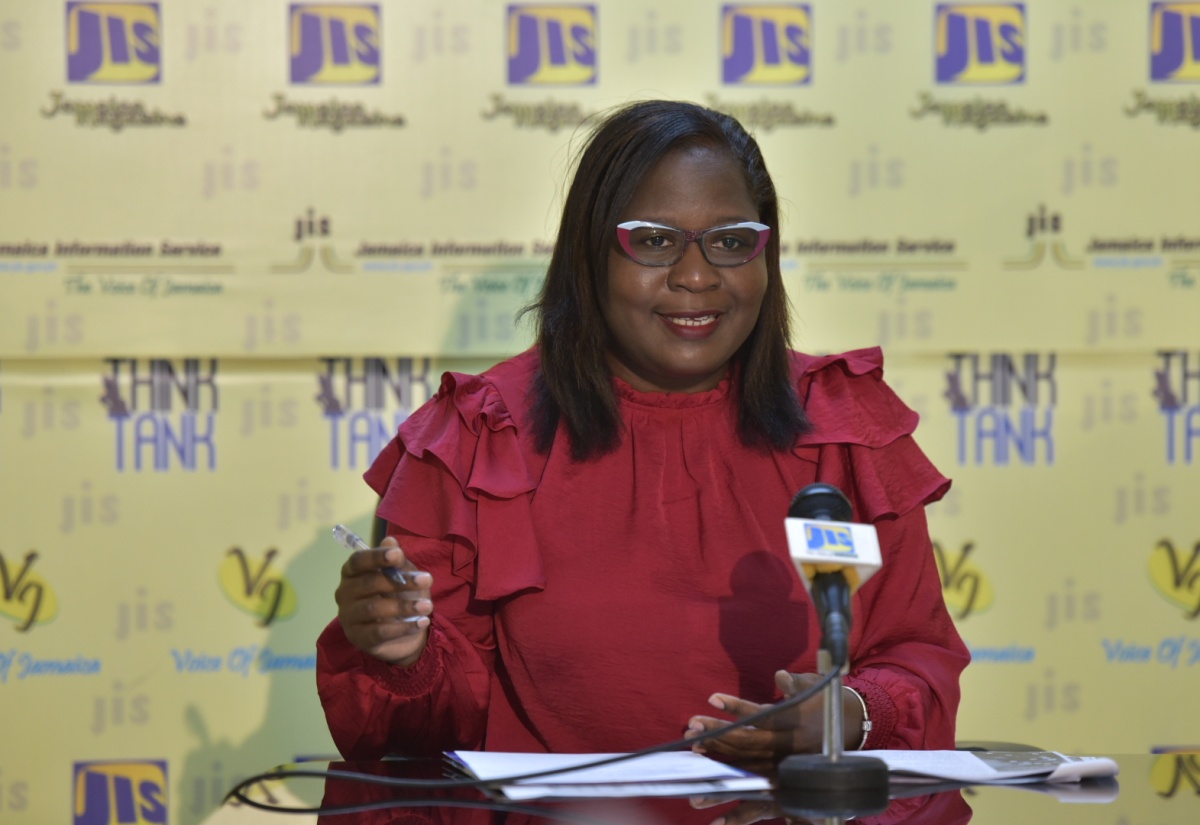 Director of Communications, Consumer Affairs Commission (CAC), Latoya Halstead addresses a recent Jamaica Information Service (JIS) 'Think Tank' at the agency's head office in Kingston. 