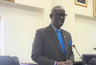 Minister of Local Government and Rural Development, Hon. Desmond McKenzie, addresses the monthly meeting of the Westmoreland Municipal Corporation, in Savanna-la-Mar, Westmoreland,  recently.

