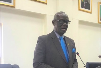 Minister of Local Government and Rural Development, Hon. Desmond McKenzie, addresses the monthly meeting of the Westmoreland Municipal Corporation, in Savanna-la-Mar, on Thursday (December 9).

