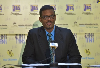 Information Technology Manager, Consumer Affairs Commission (CAC), Andrew Evelyn, at a recent Jamaica Information Service (JIS) Think Tank