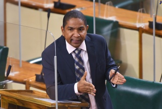 Mayor of Kingston, Senator Councillor Delroy Williams, making his contribution to the State of the Nation Debate in the Senate on Friday (January 14). 