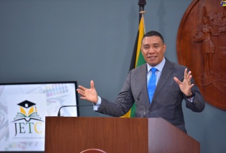 Prime Minister, the Most Hon. Andrew Holness, addresses the virtual launch of the ‘The Reform of Education in Jamaica 2021 Report’ on Thursday (January 13).