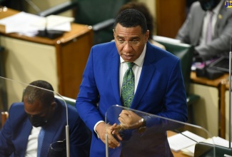 Prime Minister, the Most Hon. Andrew Holness, addressing the House of Representatives on Thursday (February 10).