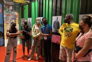 Visitors learn about the country’s culture and history, including the national heroes, during a visit to the  Jamaica Pavilion at World Expo 2020 Dubai.

