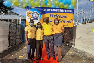 Members of the St. Ann's Bay Primary School's Parent-Teacher Association (PTA) Executive (from left) Vice President, Taniesha Llewellyn; Assistant Secretary, Avalene Harrison, Public Relations Officer (PRO), Ricardo Brown and Treasurer, Monique Walker.