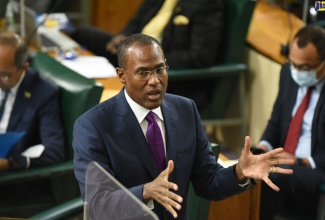 Minister of Finance and the Public Service, Dr. the Hon. Nigel Clarke, delivering the opening presentation in the 2022/23 Budget Debate in the House of Representatives on Tuesday (March 8) under the theme, ‘Recovery, Reform and Restoration’.  