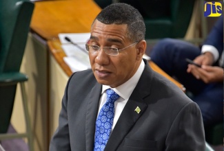 Prime Minister, the Most Hon. Andrew Holness, making his 2022/23 Budget Debate presentation in the House of Representatives on Thursday (March 17).